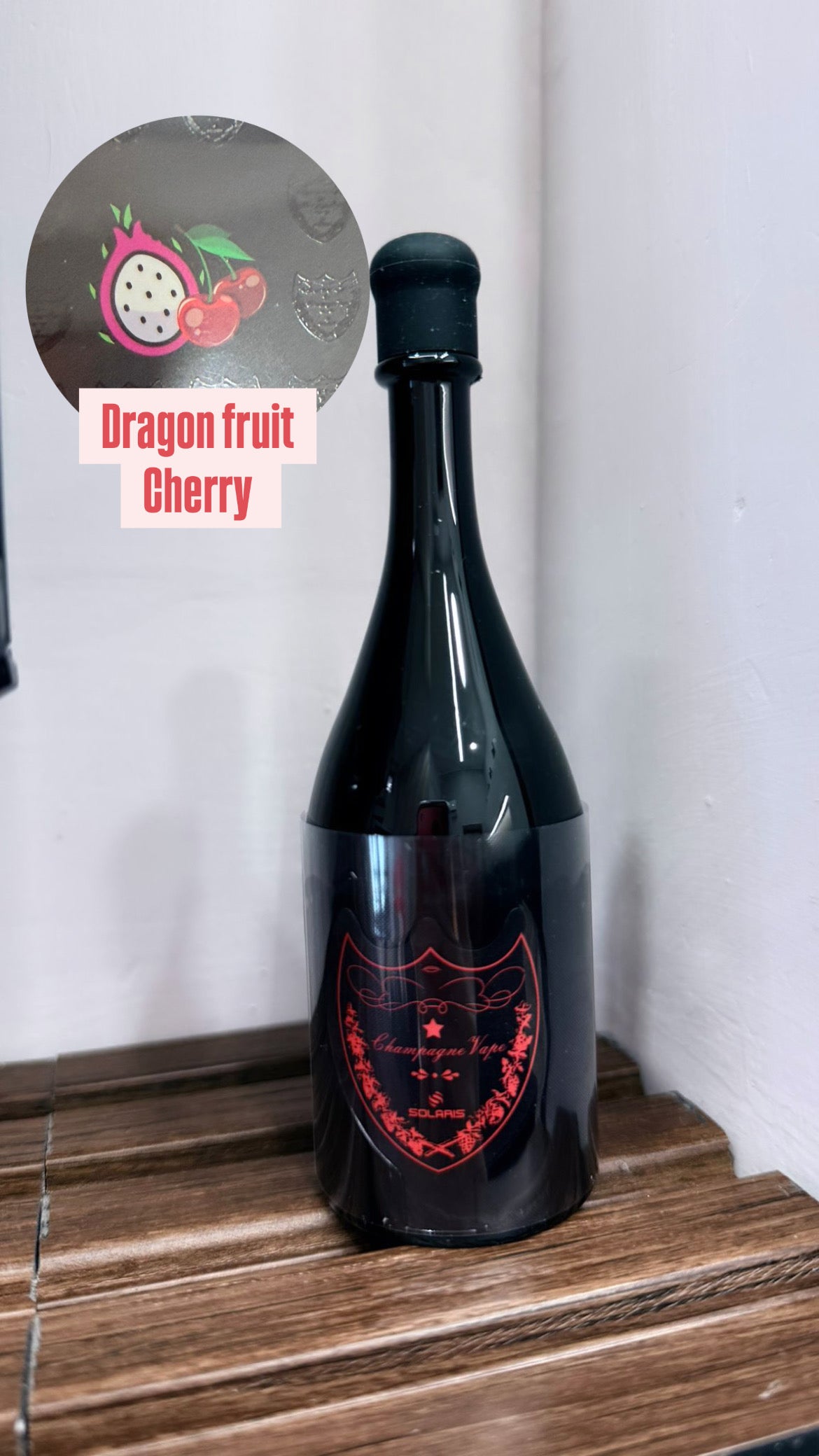Champagne vape dragon fruit e ciliegia